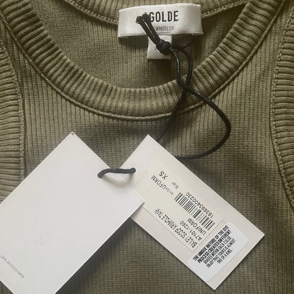AGOLDE Bailey ribbed tank top, uniform, XS, NWT - Picture 6 of 11